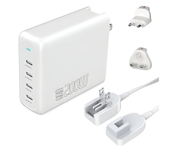 4smarts Ładowarka sieciowa 200W GaN Flex Pro 4xUSB-C biała - 1320591 - zdjęcie